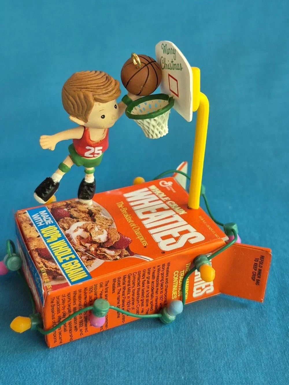 Wheaties Christmas Swishes Basketball Ornament Enesco Hoops Cereal Box